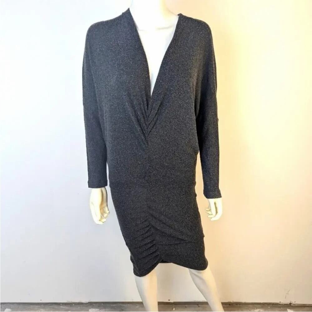 Iro Chic Dark Gray Ruched Dress